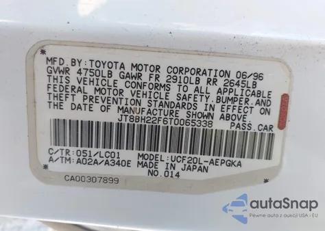 1996 Lexus Ls 400 z USA, uszkodzony, nr VIN JT8BH22F6T0065338